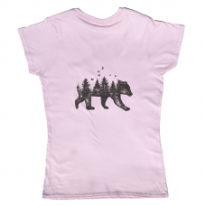 Bear Adventure T Shirt - Pink  Small